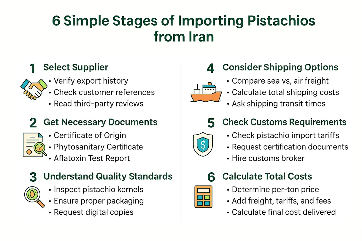6 simple stages to Import Pistachio from Iran 6 simple stages to Import Pistachio from Iran